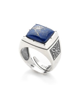 Anello Uomo Chevralier Argento e Lapis - Gerba