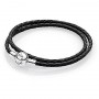 Bracciale in Pelle Nero Doppio Giro - Pandora