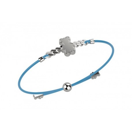 Bracciale Bambini Laccio Azzurro Catena Orso - Nanan - Lord Gioielli