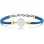 Bracciale Uomo Horizon Rosa dei Venti Pelle Blu - Brosway