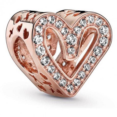 Charm Cuore Scintillante Disegnato Rose - Pandora