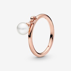 Anello con perla coltivata d’acqua dolce pendente - Pandora