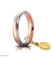 Comfortable Wedding Ring Red Gold with Rhodium Edges 4mm - Unoaerre