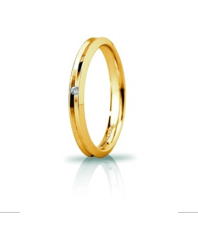 Fede Corona Slim Oro Giallo con Brill - Unoaerre