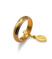 Classic Wedding Ring in Yellow Gold with Rhodium Edges g.7.00 - Unoaerre