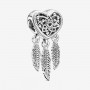 Charm Openwork Acchiappasogni Cuore a Tre Piume - Pandora