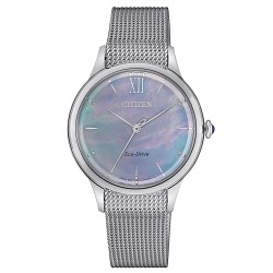 Orologio Donna Ecodrive solo Tempo Maglia Milano Acciaio Quadrante Madreperla Blu - Citizen