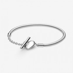 Bracciale Pandora Moments con Maglia Snake, Cuore e Barretta a T - pandora