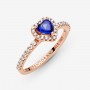 Anello con Cuore in Rilievo Blu Scintillante - Pandora