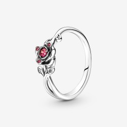 Anello Donna in Argento Disney, La Bella e la Bestia, Rosa Incantata - Panodra