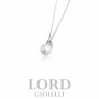 Woman Necklace in Pearl Gold 8.5mm with Diamonds ct. 0.04 - Mirco Visconti