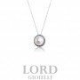 Woman Necklace in Pearl Gold 8.5mm with Diamonds ct.0.12 - Mirco Visconti