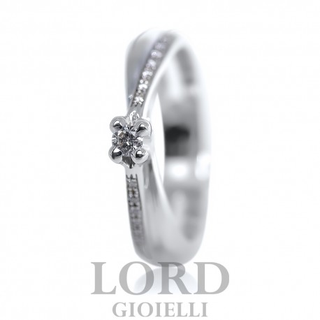 Solitaire Ring Ct. 0.07 + 0.04 in Gold - Mirco Visconti