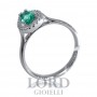 Emerald Drop Woman Ring with Diamonds ct. 0.58+ 0.08 in White Gold - Mirco Visconti