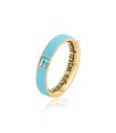 Anello Donna With You in Acciaio Pvd Oro con Smalto Celeste con Pietra Blu BWYA08 - Brosway