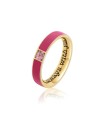 Anello Donna With You in Acciiao Pvd Oro con Smalto Fucsia con Pietra Viola BWYA09 - Brosway