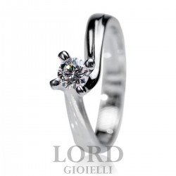 Anello Donna Solitario in oro Bianco con Diamante ct.0.37 G VS - Giorgio Visconti