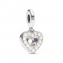 Charm Pendente Doppio Cuore con Perle Coltivate in Acqua Dolce - Pandora