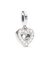 Charm Pendente Doppio Cuore con Perle Coltivate in Acqua Dolce - Pandora