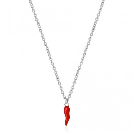 Collana Donna Chakra in Acciaio con Corno Rosso BHKN089 - Brosway