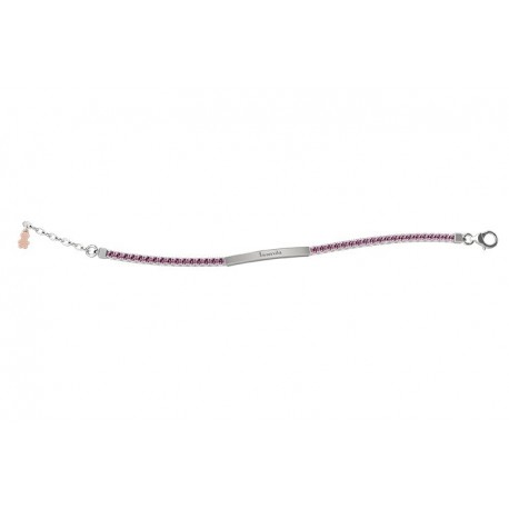 Bracciale Nanan - Bimba Tennis Zirconi Rosa e Targhetta NAN0340