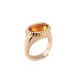 Anello Donna Cocktail in Bronzo Dorato e Pietra Ovale Arancio BCOAOC10 - Rebecca