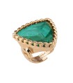 Anello Donna Cocktail in Bronzo Dorato e Pietra Triangolare Verde BCOAOV01 - Rebecca