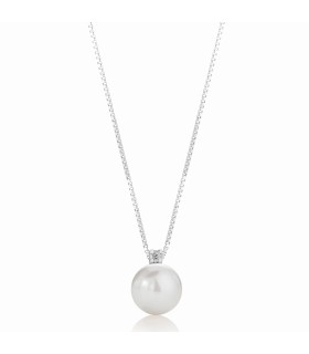 Collana Donna Pendente con Perla  FW 6.5/7 mm con Catena in oro e Diamanti ct. 0,02 LLPN01.70 - Le Lune