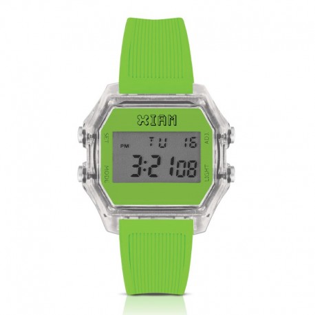 Orologio Uomo Digitale in Silicone Verde Cassa Transparente - I Am Watch