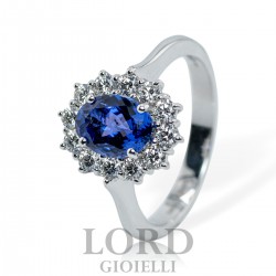 Anello Donna in Oro Bianco con Tanzanite ct. 1,31 e Diamanti ct. 0,50 G VS AB17068CT - Giorgio Visconti