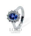 Anello Donna in Oro Bianco con Tanzanite ct. 0,71 e Diamanti ct. 0,30 G VS AB17068BT - Giorgio Visconti