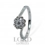 Anello Donna Solitario in Oro Bianco con Diamante Centrale ct. 0.11 e ct. 0.22 G VS ABX16024- Giorgio Visconti