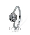 Anello Donna Solitario in Oro Bianco con Diamante Centrale ct. 0.11 e ct. 0.22 G VS ABX16024- Giorgio Visconti