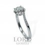 Anello Donna Solitario in Oro Bianco con Diamante Centrale ct. 0.11 e ct. 0.22 G VS ABX16024- Giorgio Visconti