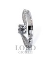 Anello Donna Solitario in oro Bianco con Diamante Centrale ct.0,50 e Sgriffatura sul Gambo ct. 0,63 AB16961G - Giorgio Visconti