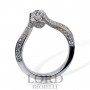 Anello Donna Solitario in oro Bianco con Diamante Centrale ct.0,50 e Sgriffatura sul Gambo ct. 0,63 AB16961G - Giorgio Visconti