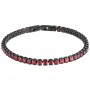 Bracciale Uomo Avantgarde Tennis in Acciaio Pvd Nero con Zirconi Rossi BVD26 - Brosway