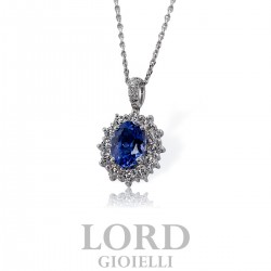 Collana Donna in Oro Bianco con Tanzanite ct. 1,47 e Diamanti ct. 0,53 G VS GB39657CT - Giorgio Visconti