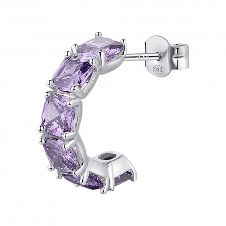 Orecchino Donna Cerchietto Fancy in Argento con Zirconi Amethyst FMP13 - Brosway