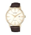 Orologio Uomo Solo Tempo Ecodrive Pelle Marrone Cassa Dorata BM7463-12A - Citizen