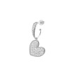 Mono Orecchino Donna Stardust Ten Cerchio con Cuore in Argento ORZ-018 M4 CUO RH - Rue des Mille