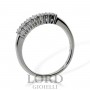 Anello Donna Riviera a 6 Griffes in Oro Bianco con Diamanti ct.0,30 G VS GM96/10 - Mirco Visconti