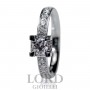 Anello Donna Solitario in Oro Bianco con Diamante Centrale ct. 0.19 e ct. 0.39 G VS- IO LUCE Giorgio Visconti