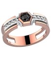 Anello Uomo in Oro ROsa con Diamante Nero ct. 0,40 e Diamanti Bianchi ct. 0,28 EA353RB - Zancan