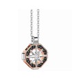 Collana Uomo Rosa dei Venti in Oro Bianco e Rosa con Diamanti Bianchi e Neri EC724RB - Zancan