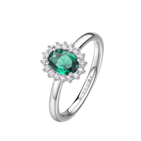 Anello Donna Fancy Kate in Argento Con Zirconia Verde FLG71 - Brosway