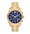 Orologio Uomo Lexington Crono in Acciaio Dorato Quadrante Blu MK9153 - Michael Kors