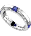 Anello Uomo Fascia con Spinello Blu in Argento ESA096-BL - Zancan