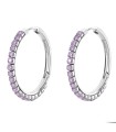 Orecchini Desideri Cerchi Medi in Acciaio con Zirconia Amethyst BEIE023- Brosway