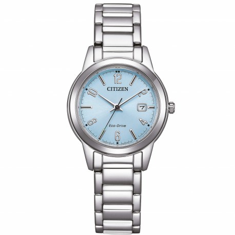 Orologio Donna in Acciaio Quadrante Azzurro Solo Tempo EcodriveFE1241-71L- Citizen